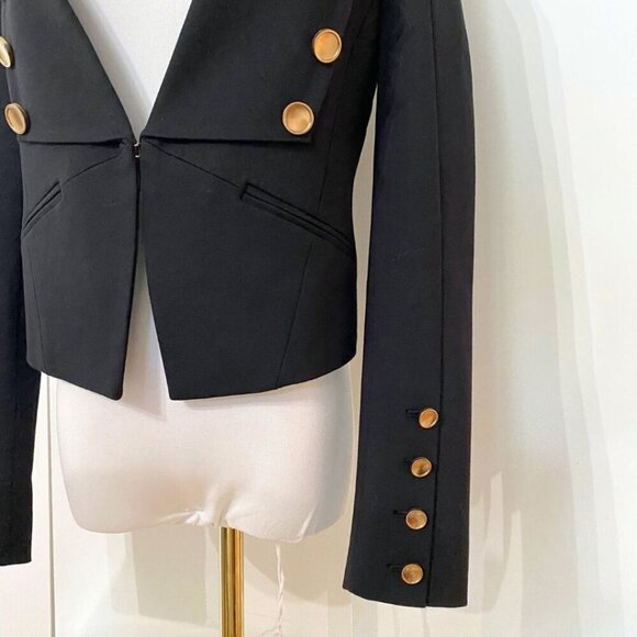 EVER NEW MELBOURNE BLACK MILITARY CROPPED BLAZER - 2 - Picture 4 of 9